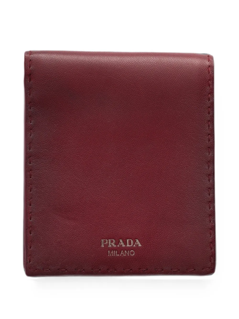 Prada antiqued leather wallet - Rot