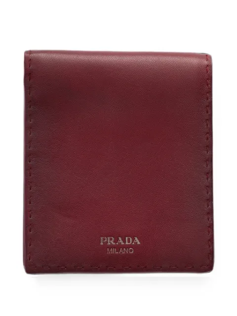 Prada antiqued leather wallet