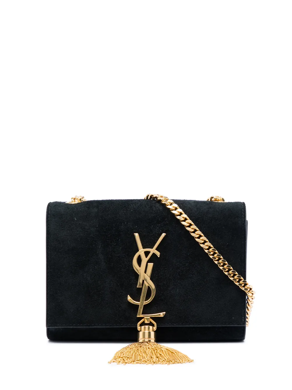 Saint Laurent Pre-Owned 2016 Small Suede Monogram Kate Tassel crossbody bag - Nero