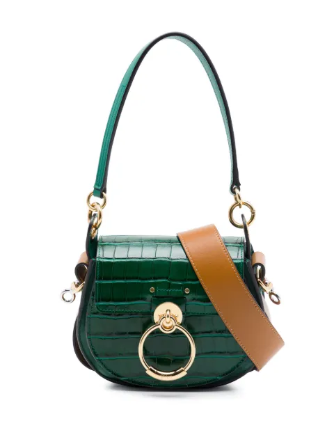 Chloé Pre-Owned 2020 Small Croc Embossed Leather Tess satchel