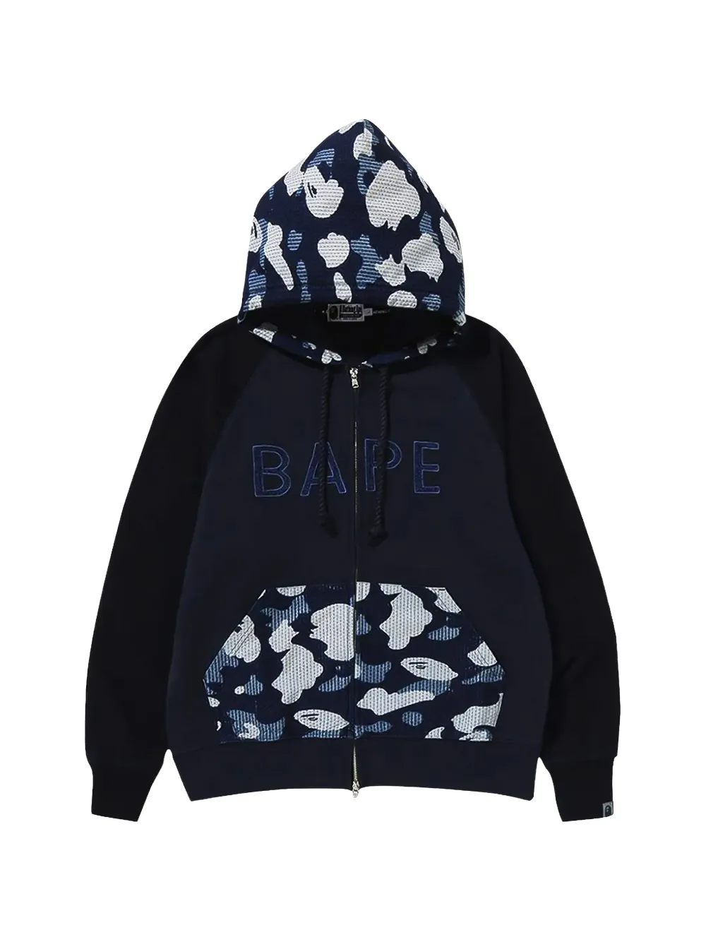 A BATHING APE® x Sashiko Camo Relaxed full-zip hoodie - Blu