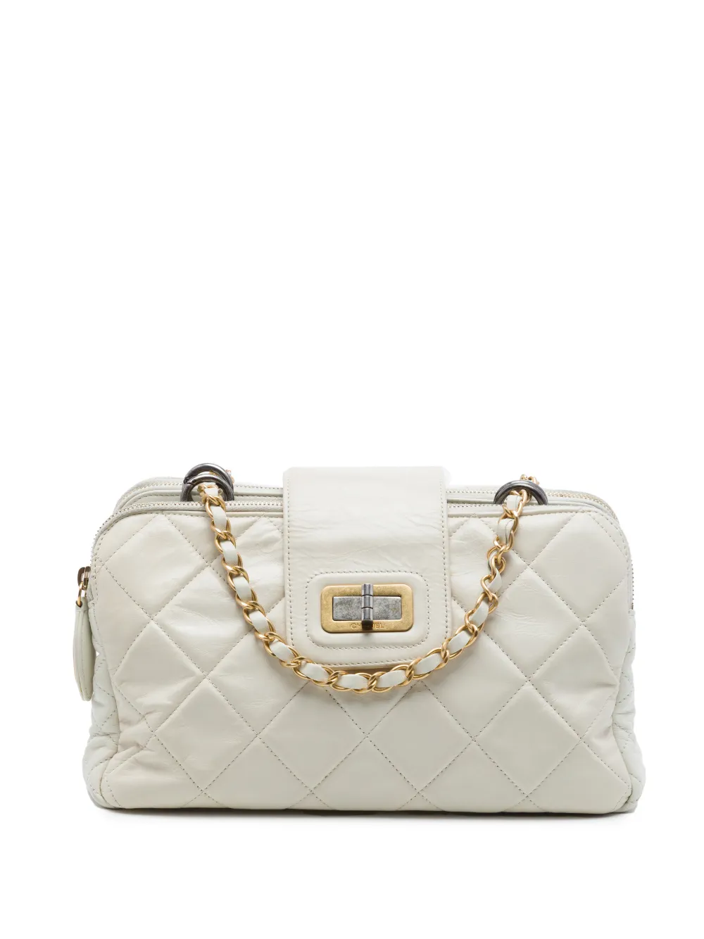 CHANEL Pre-Owned 2011 Quilted Aged Calfskin Mademoiselle Triple Zip shoulder bag - Bianco