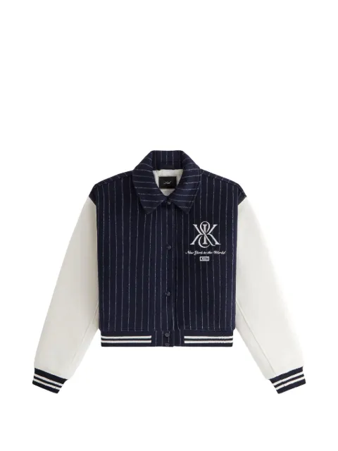 KITH Campbell pinstripe-print cropped bomber jacket
