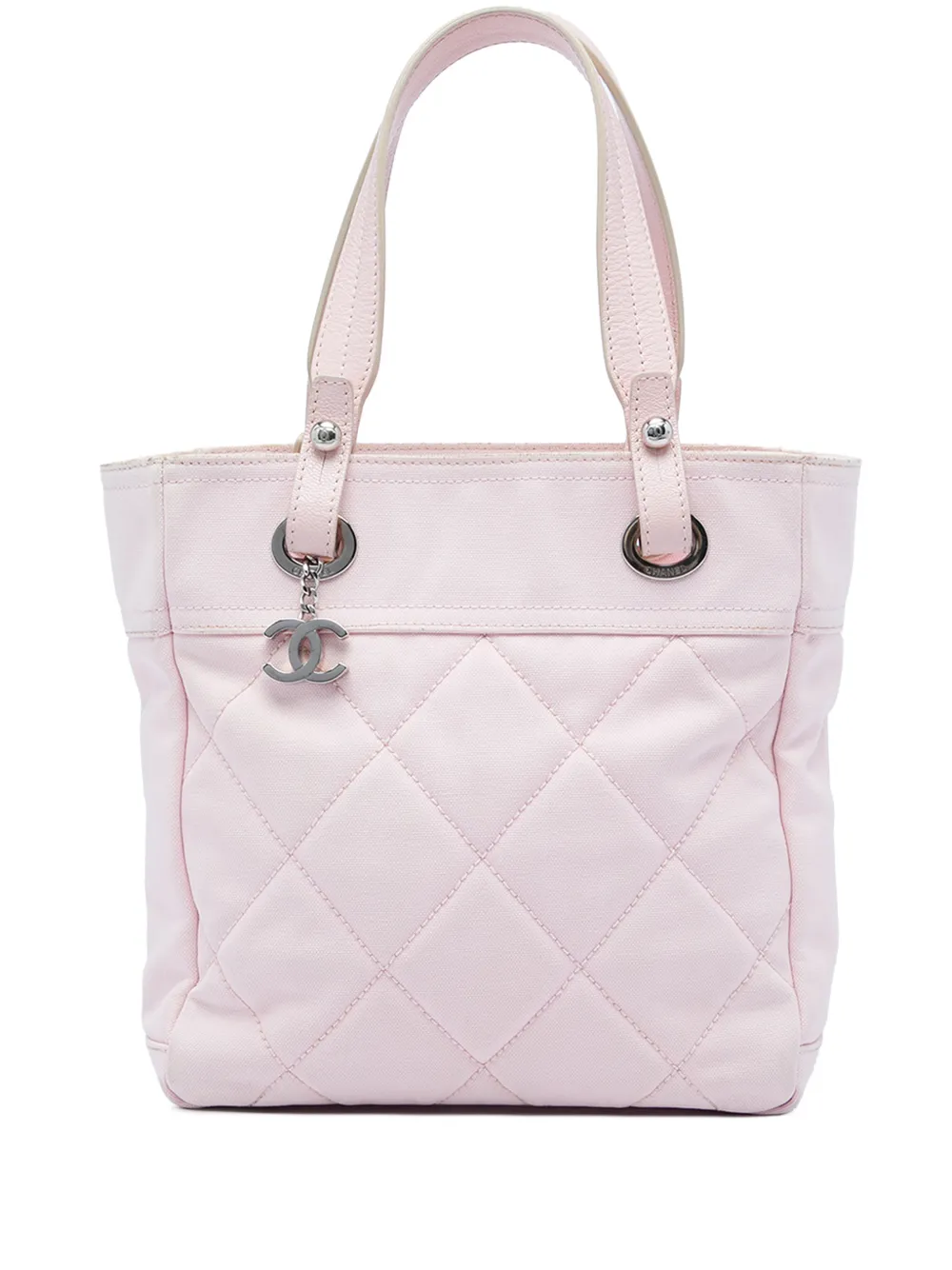 CHANEL Pre-Owned 2008-2009 Small Quilted Canvas Paris Biarritz tote bag - Rosa