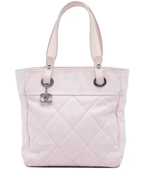 CHANEL Pre-Owned 2008-2009 Small Quilted Canvas Paris Biarritz tote bag