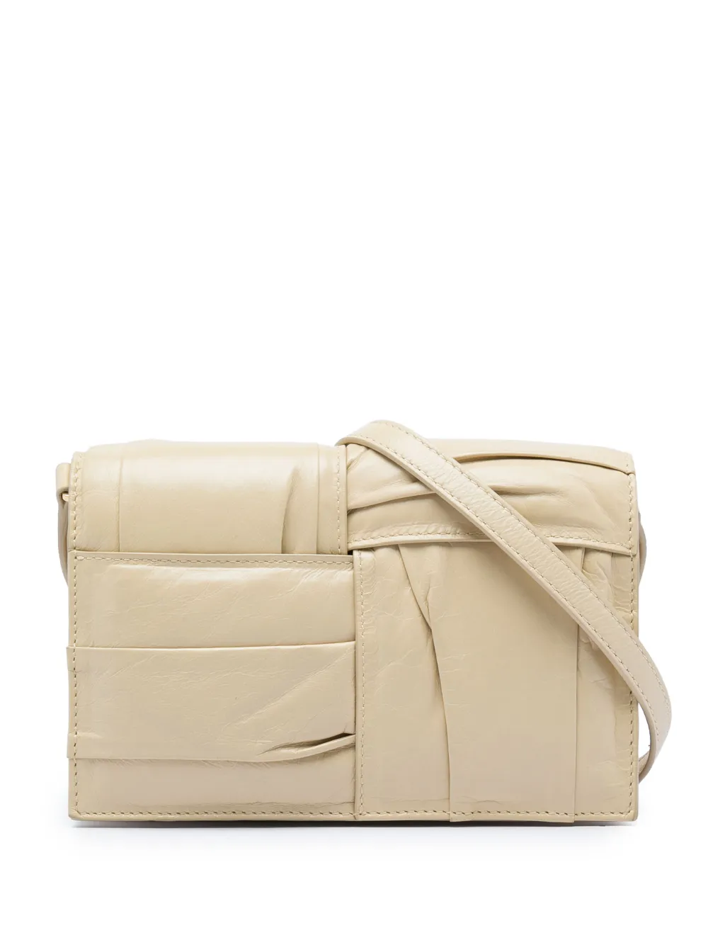 Bottega Veneta Pre-Owned 2012-2026 Mini Calfskin Intrecciato Pleated Cassette crossbody bag - Toni neutri