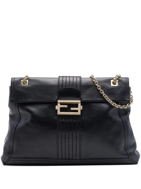 Fendi Pre-Owned 2010-2026 Leather Maxi Baguette Flap Bag shoulder bag