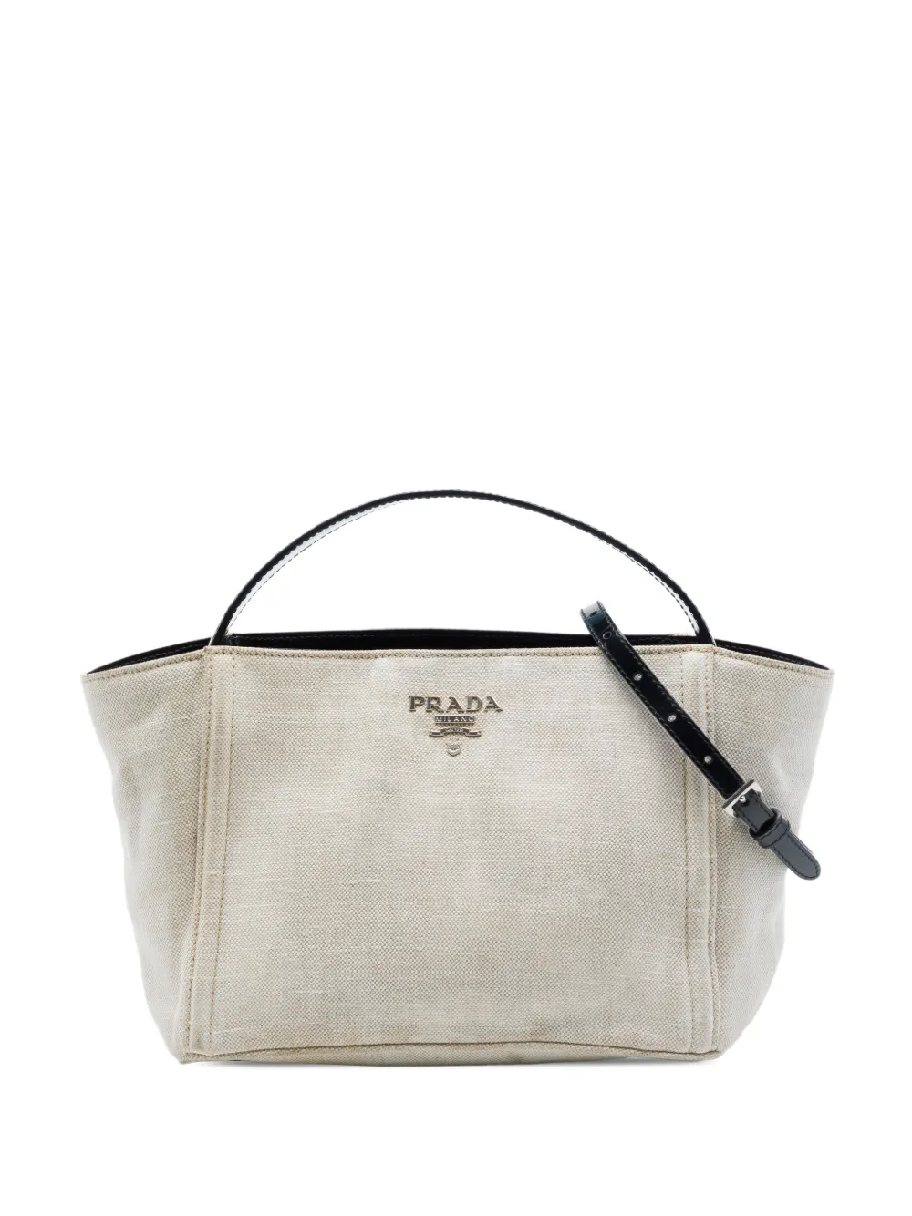 Prada Pre-Owned 2010-2026 Linen Blend satchel - Braun