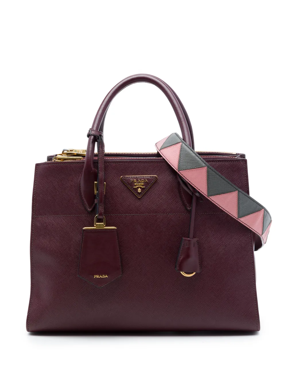 Prada Pre-Owned 2013-2026 Saffiano Greche Paradigme Bag satchel - Rot