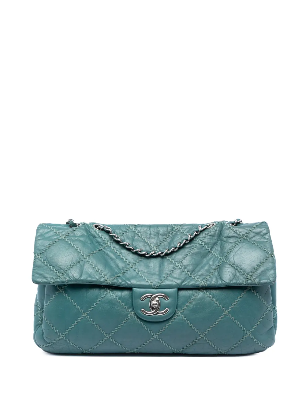 CHANEL Pre-Owned 2011 CC Quilted Calfskin Ultimate Stitch East West Flap shoulder bag - Blu