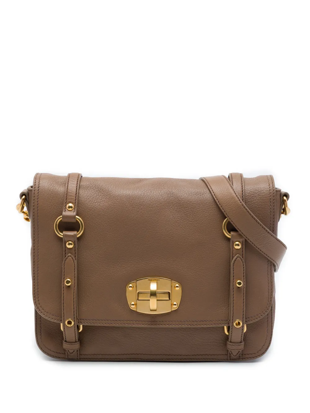 Miu Miu Pre-Owned 2010-2026 Cervo Deerskin East West Pattina crossbody bag - Marrone