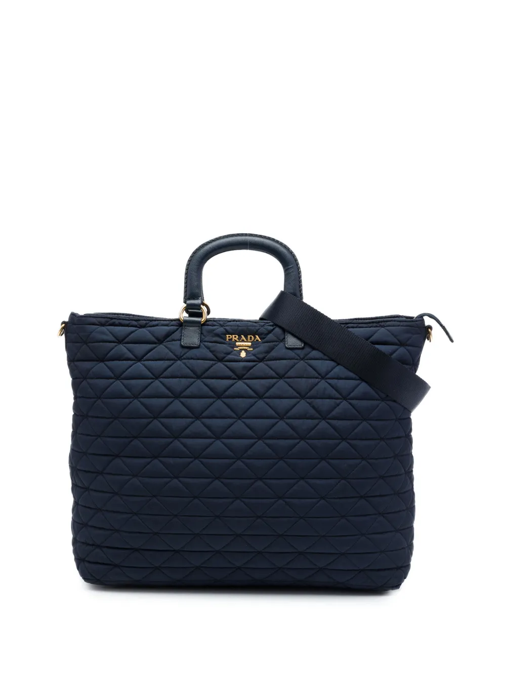 Prada Pre-Owned 2013-2026 Quilted Tessuto Padded satchel - Blau