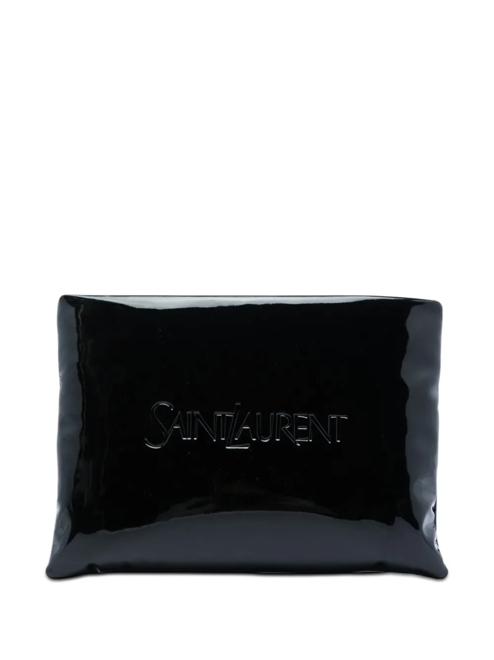 Saint Laurent Pre-Owned 2023 Large Patent Puffy Pouch clutch bag - Nero