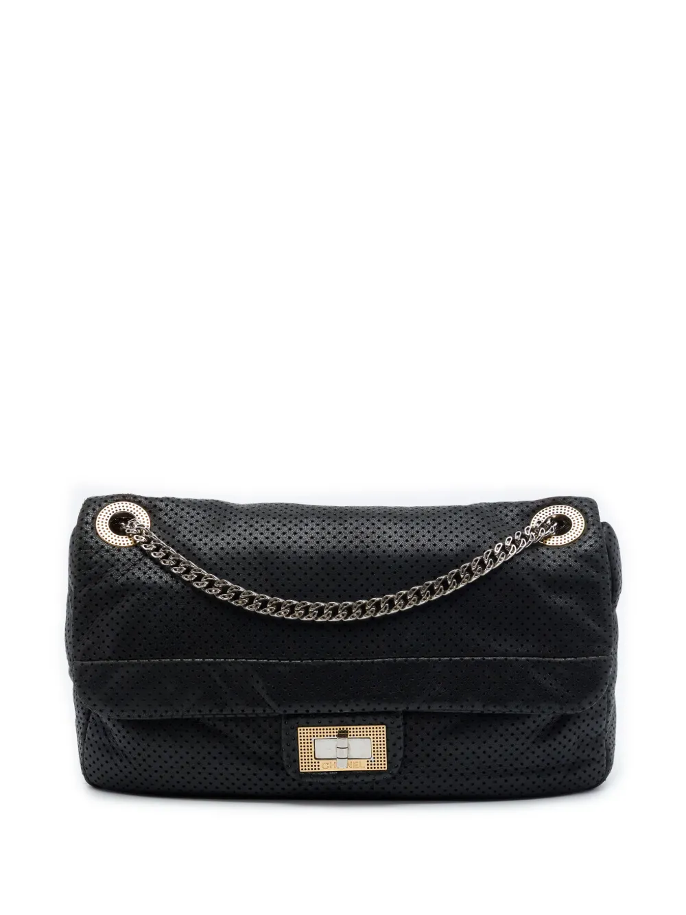 CHANEL Pre-Owned 2006-2008 Medium Perforated Calfskin Reissue 2.55 Drill Flap shoulder bag - Nero