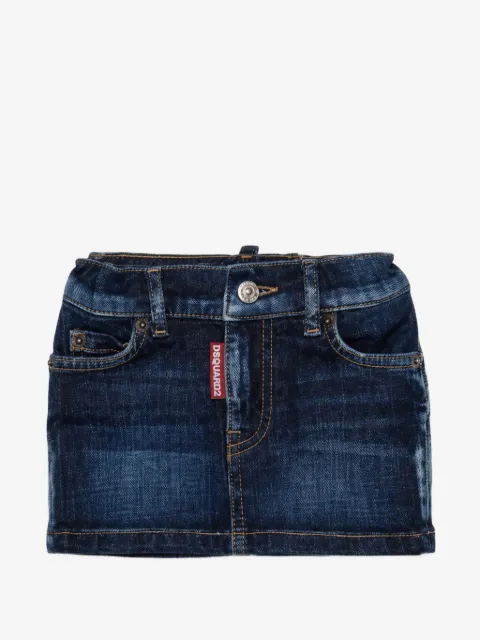 DSQUARED2 KIDS embroidered denim skirt