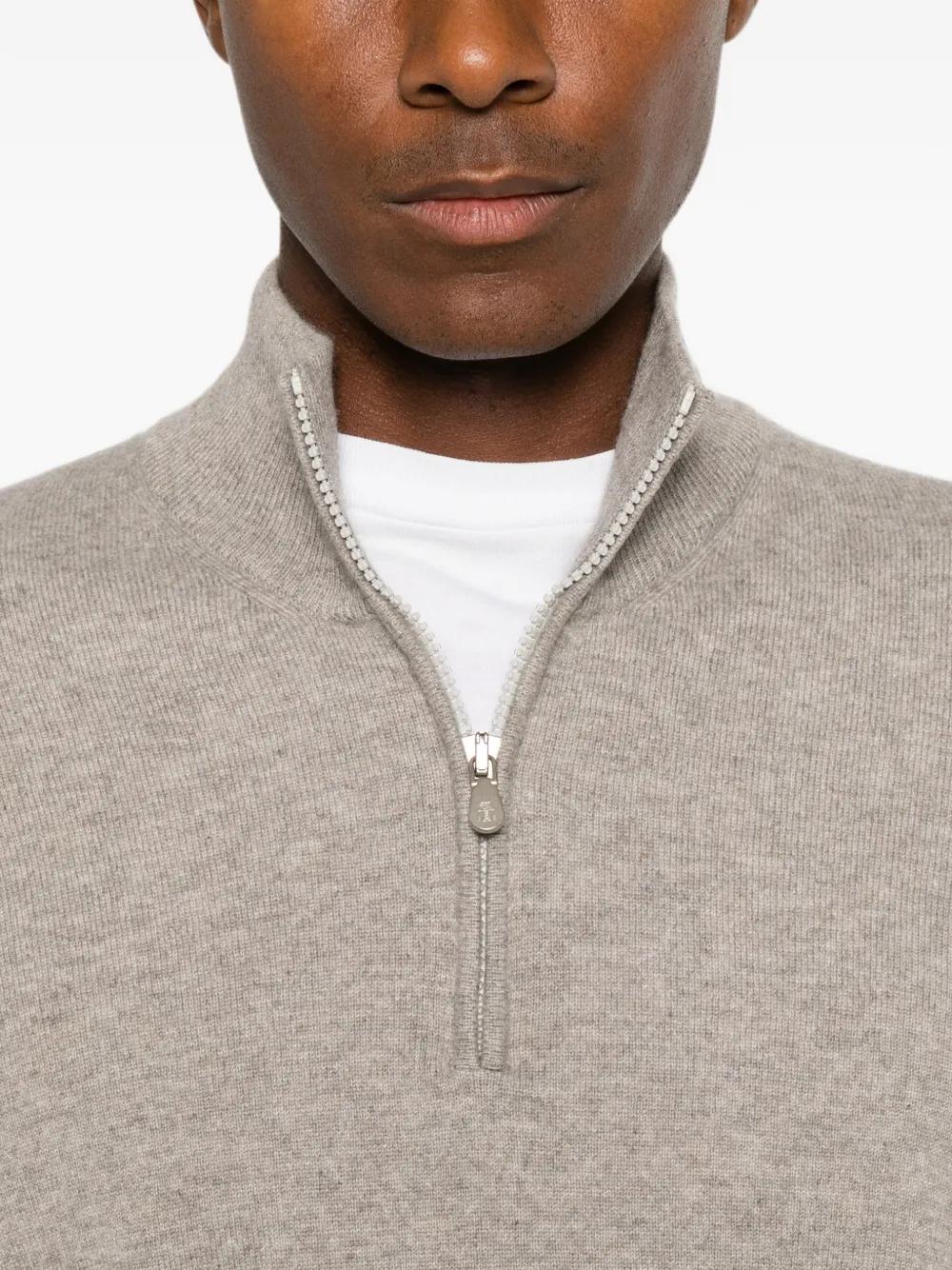 Brunello Cucinelli Trui met rits Beige