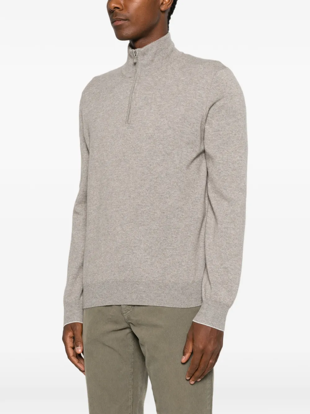 Brunello Cucinelli Trui met rits Beige