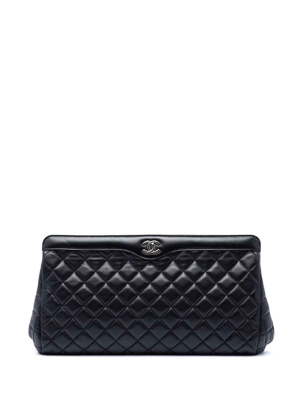 CHANEL Pre-Owned 2015-2016 CC Quilted Lambskin Frame clutch bag - Nero