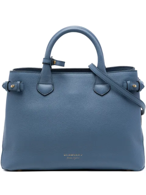 Burberry Pre-Owned 2000-2017 Medium Leather and House Check Banner satchel