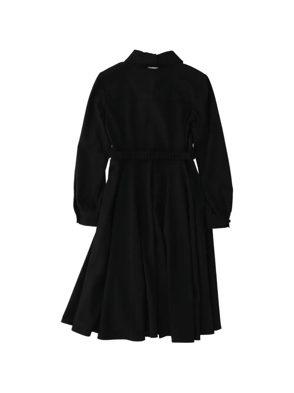 TWINSET Kids Shirtjurk met lange mouwen en ceintuur Zwart
