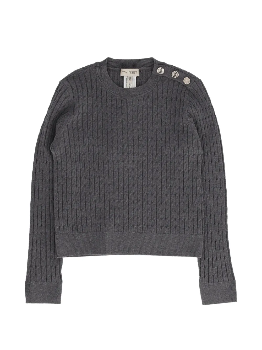 TWINSET Kids cable-knit button-detail sweater - Grigio
