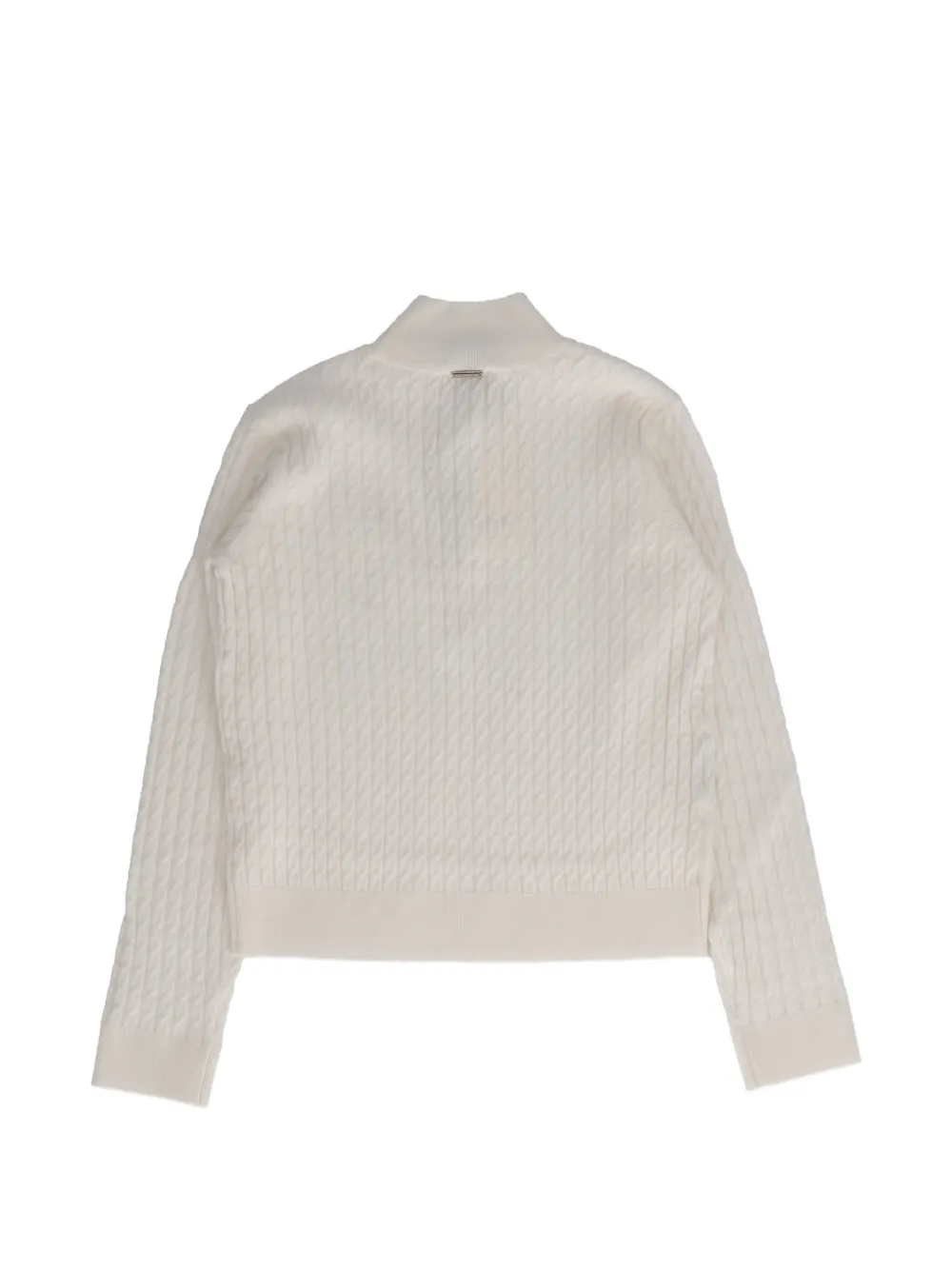 TWINSET Kids cable-knit high-neck sweater Beige