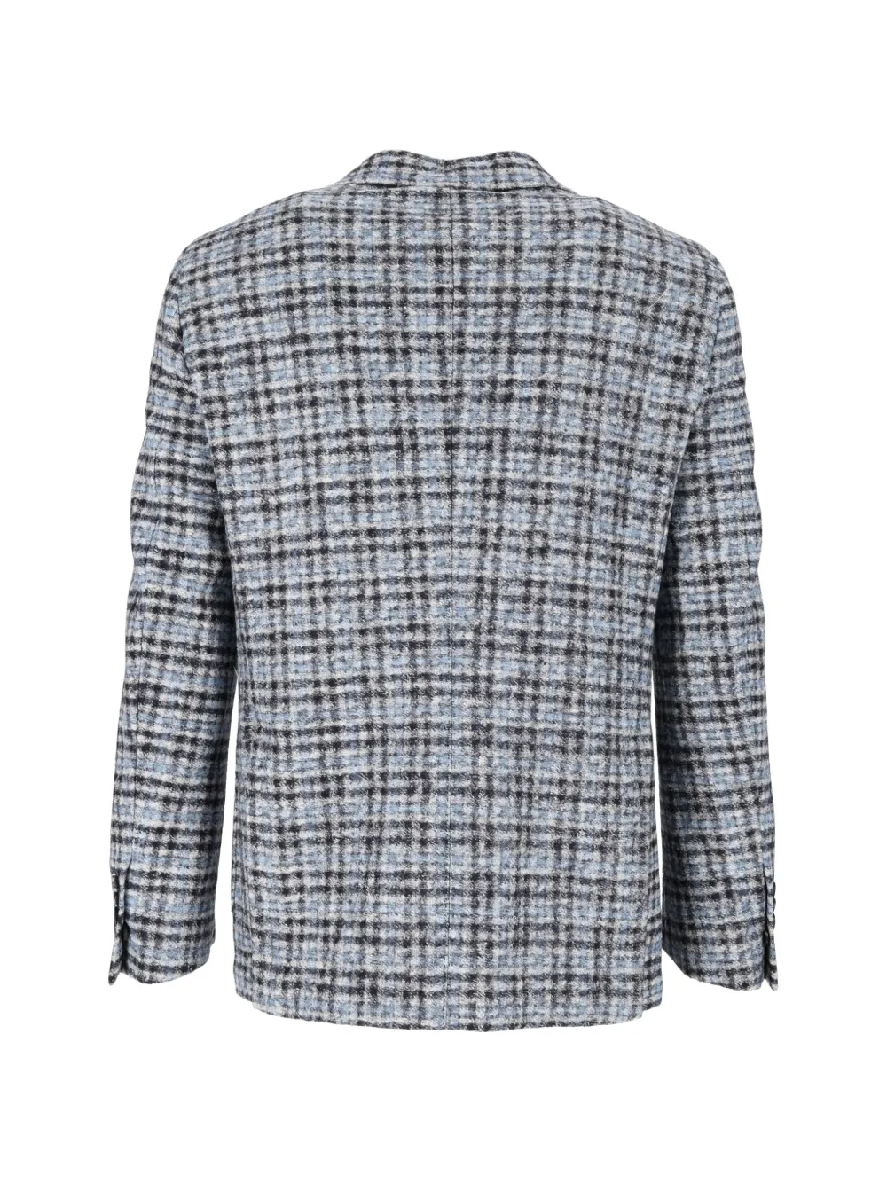 Brera Geruit jack met gekerfde revers Blauw