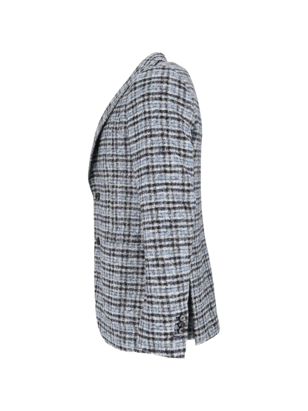 Brera Geruit jack met gekerfde revers Blauw