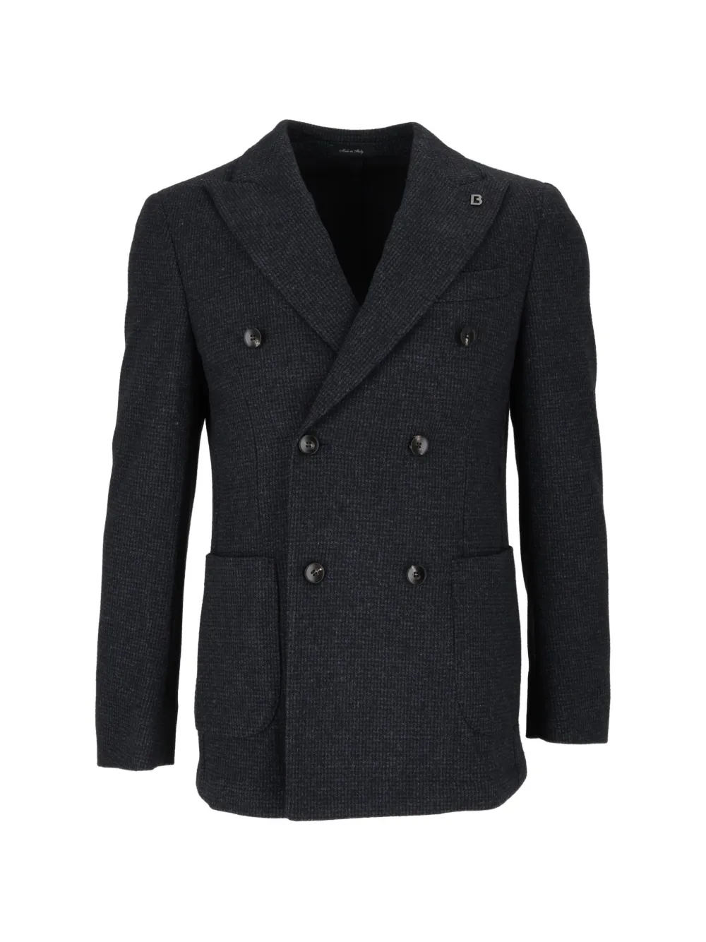 Brera double-breasted textured blazer - Blu
