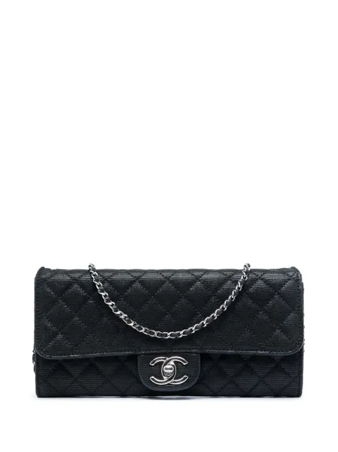 CHANEL Pre-Owned 2010-2011 gesteppte East West Flap Schultertasche aus changierendem Stoff