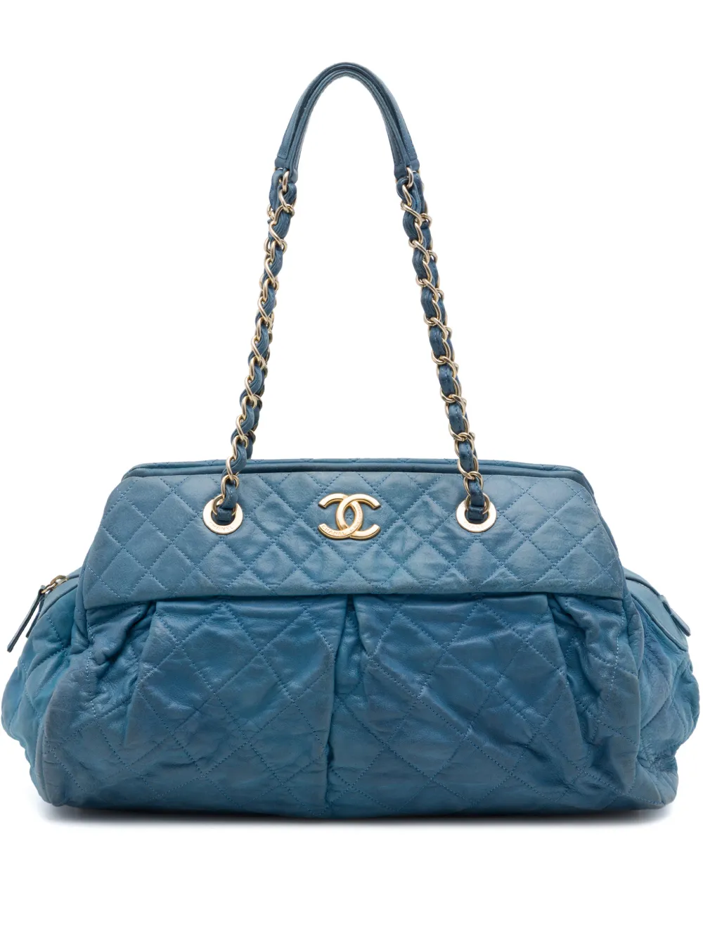 CHANEL Pre-Owned 2011 Quilted Iridescent Calfskin Chic Quilt Bowling Bag shoulder bag - Blu