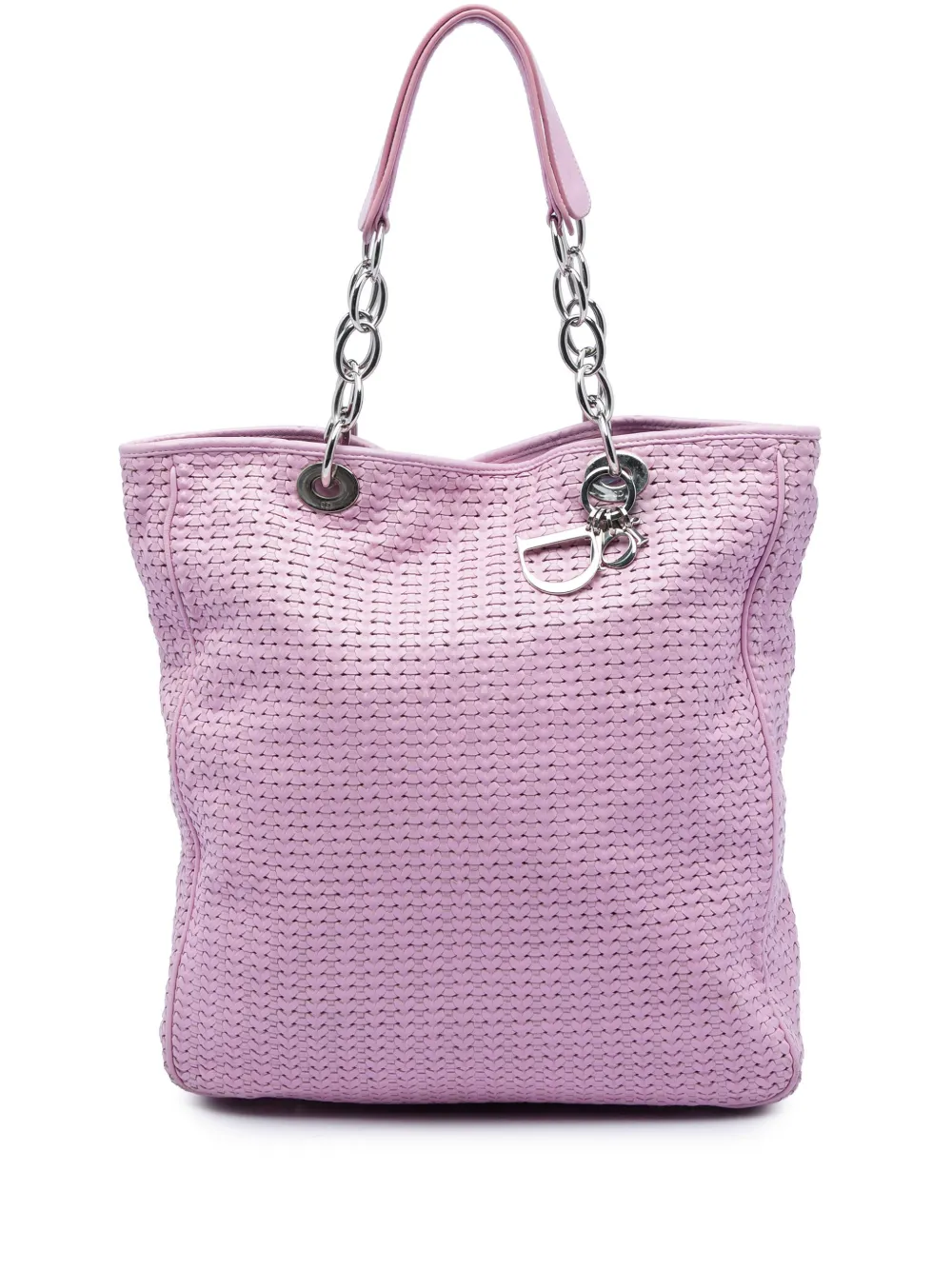 Christian Dior Pre-Owned 2008 Large Woven Lambskin Lady Dior Soft Shopping tote bag - Rosa