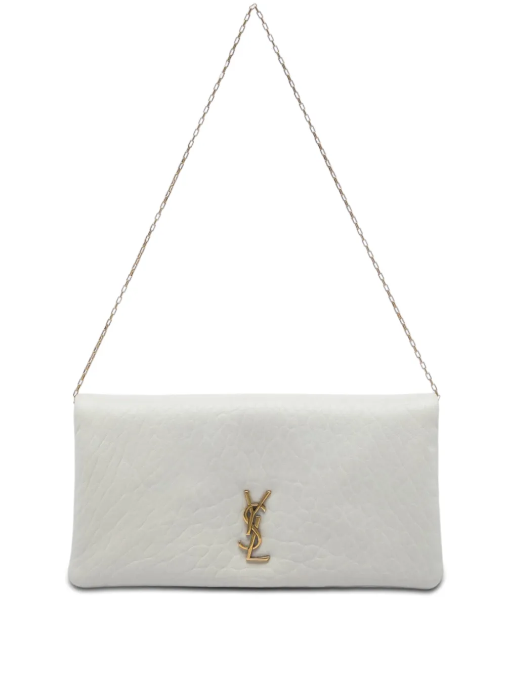 Saint Laurent Pre-Owned 2024 Mini Grained Lambskin Calypso shoulder bag - Bianco