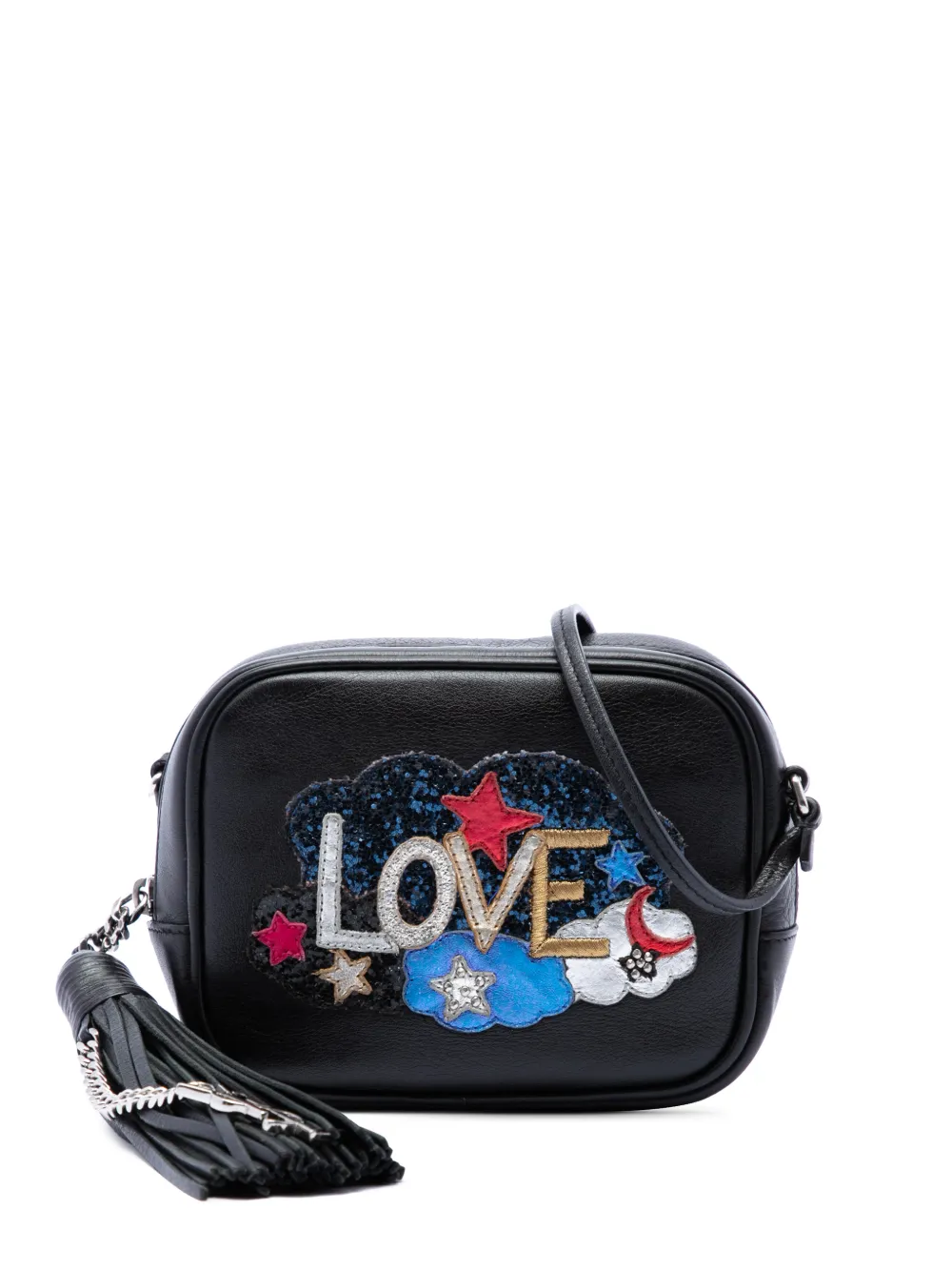 Saint Laurent Pre-Owned 2016 Mini Embroidered Nappa Love Blogger Camera Bag crossbody bag - Nero