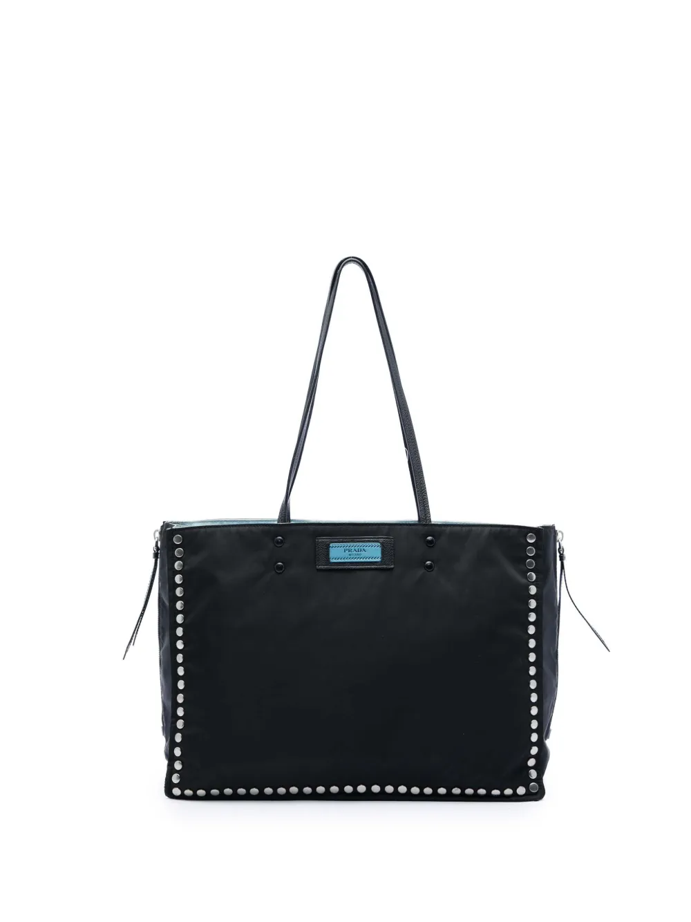Prada Pre-Owned 2017-2019 Studded Tessuto Etiquette tote bag - Schwarz