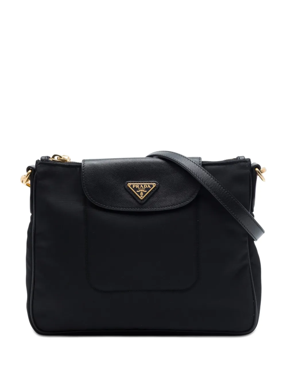 Prada Pre-Owned 2000-2013 Saffiano Trimmed Tessuto crossbody bag - Schwarz
