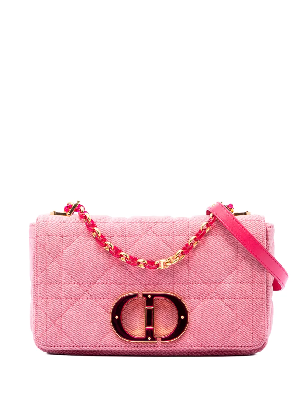 Christian Dior Pre-Owned 2022 Medium Denim Macrocannage Caro Bag crossbody bag - Rosa