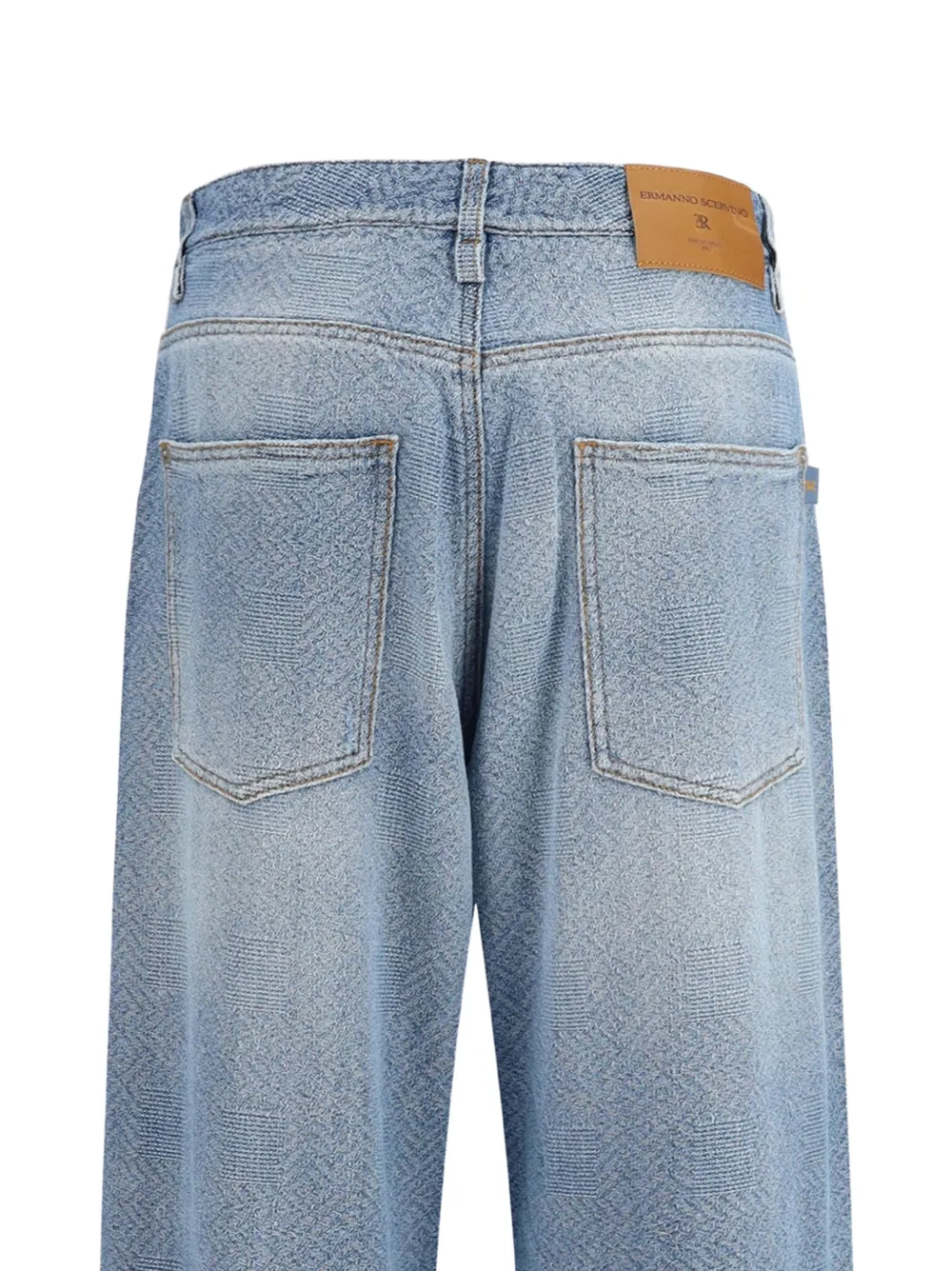 Ermanno Scervino Baggy jeans met chevron-patroon Blauw