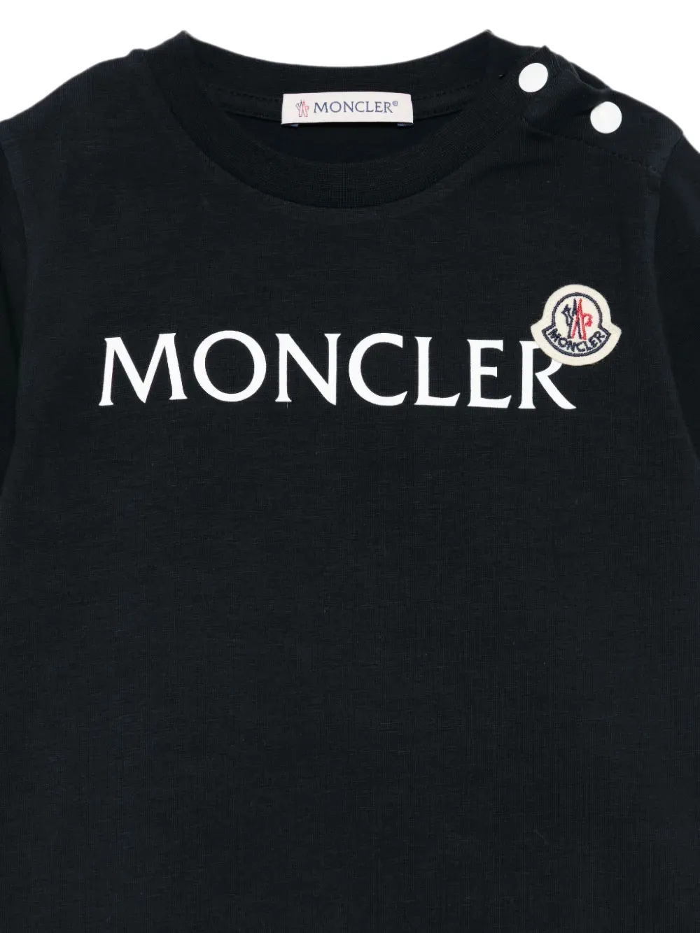 Moncler Enfant T-shirt met patch en logoprint Blauw