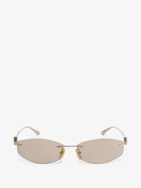 Balenciaga Nano D-frame Sunglasses in light gold