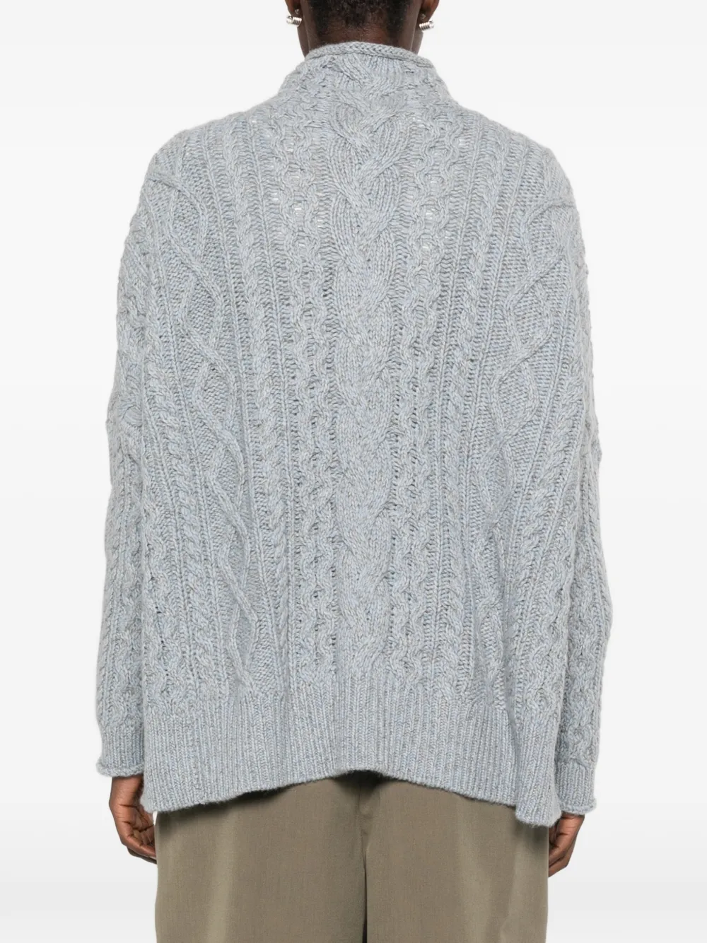 BOMPARD Trui met hoge hals en kabelstiksels Blauw