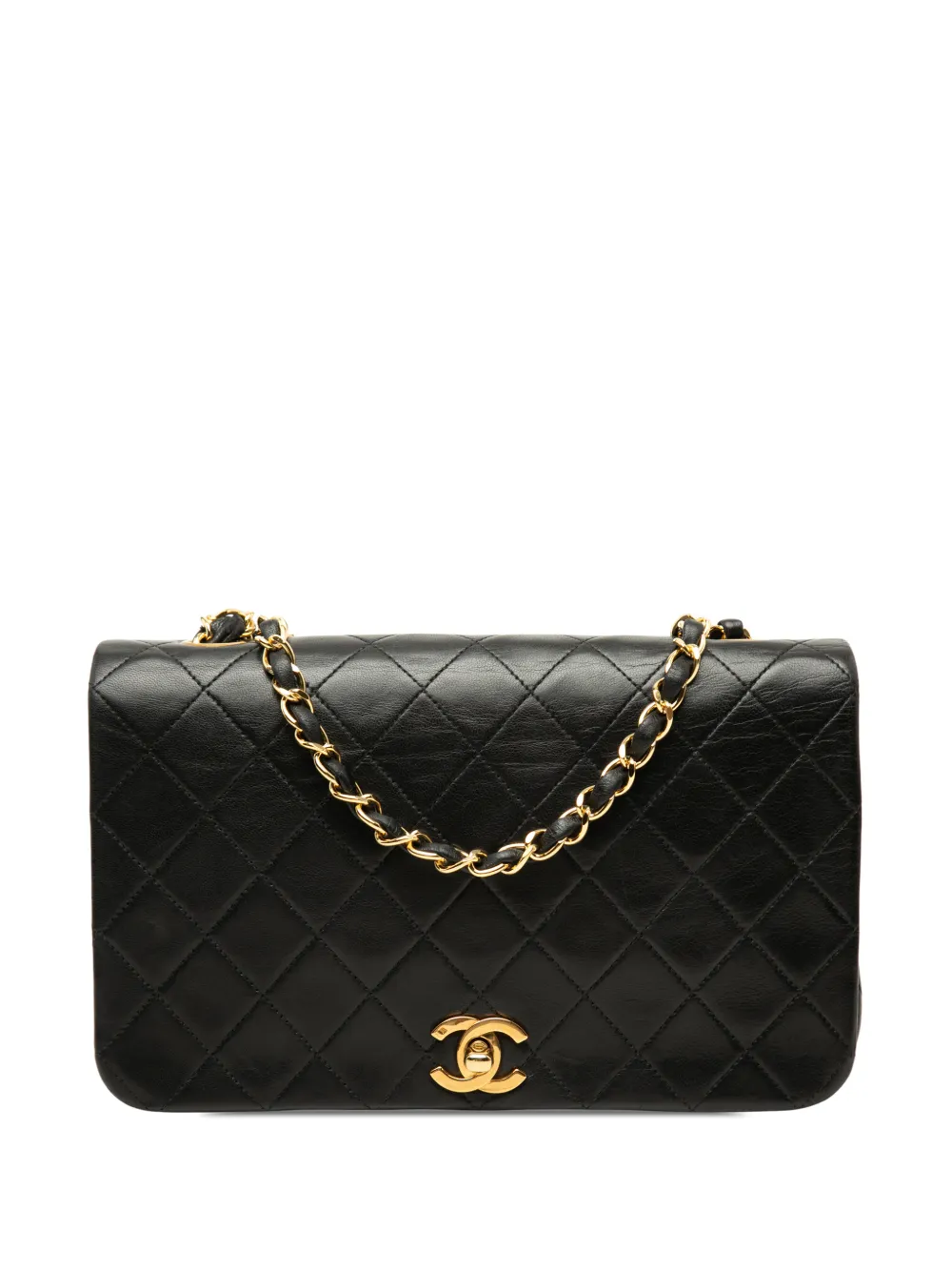 CHANEL Pre-Owned 1989-1991 Small CC Quilted Lambskin Full Single Flap crossbody bag - Nero