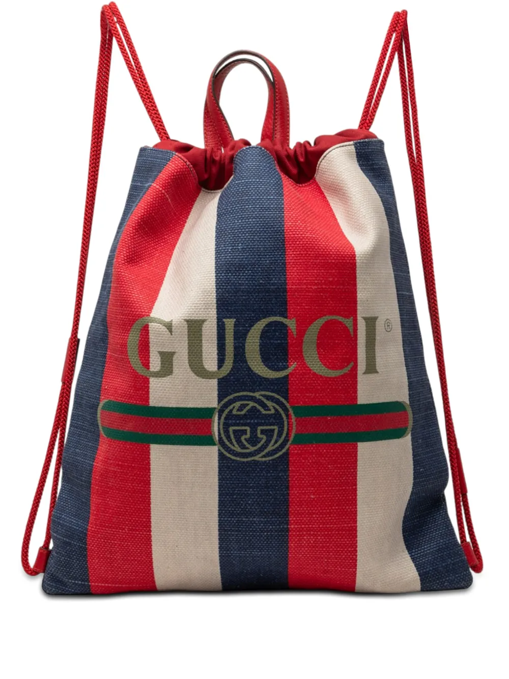 Gucci Pre-Owned 2000-2015 Canvas Sylvie Baiadera Web Drawstring backpack - Rosso