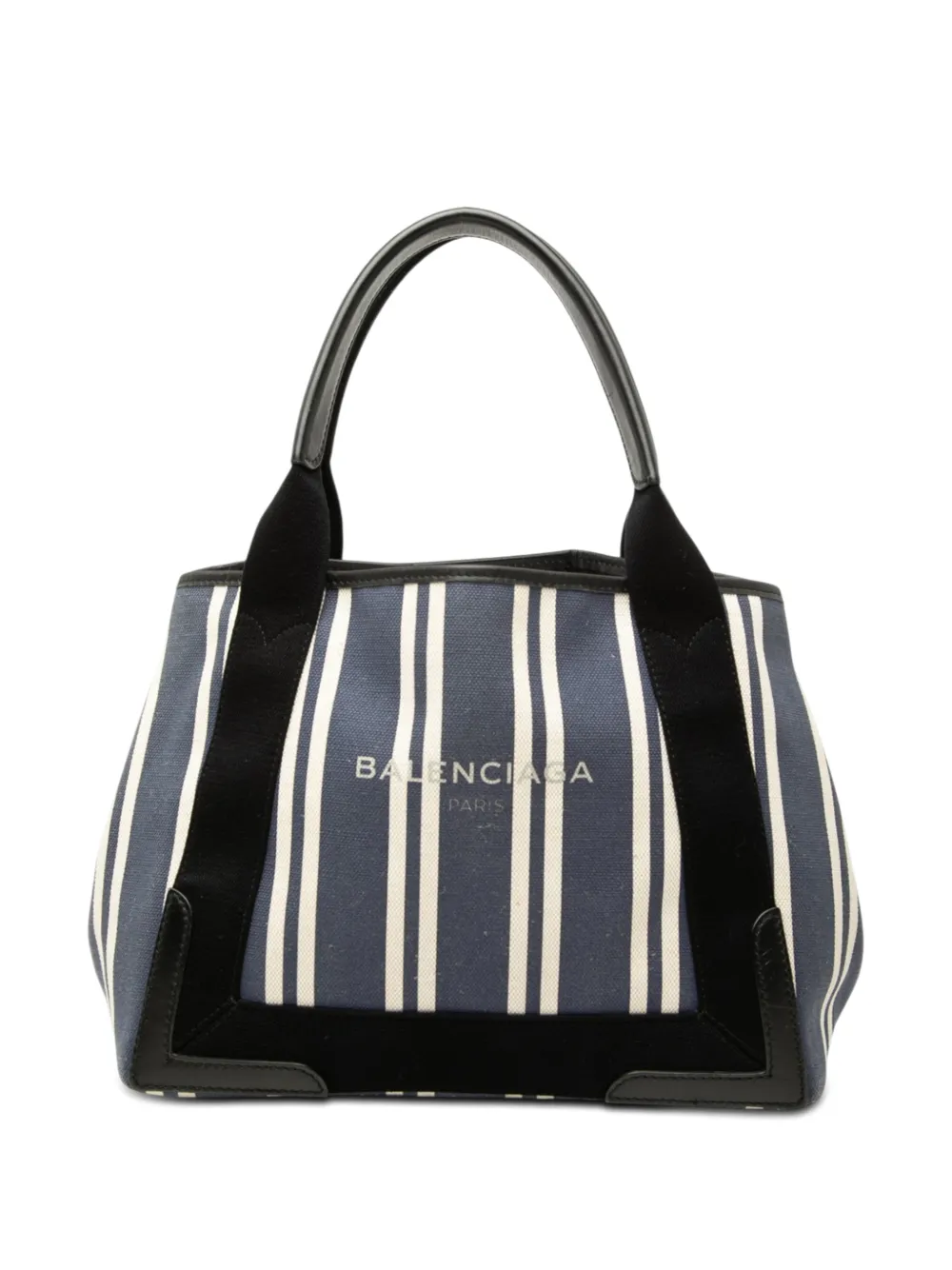 Balenciaga Pre-Owned 2017 Canvas Striped Navy Cabas S tote bag - Blau