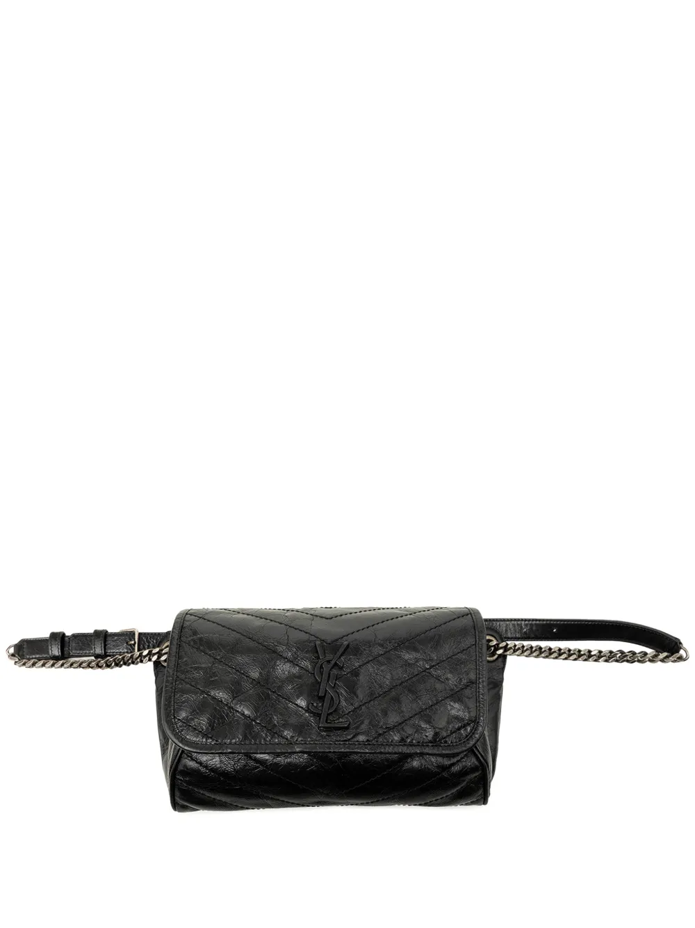 Saint Laurent Pre-Owned 2019 Crinkled Calfskin Monogram Niki belt bag - Nero
