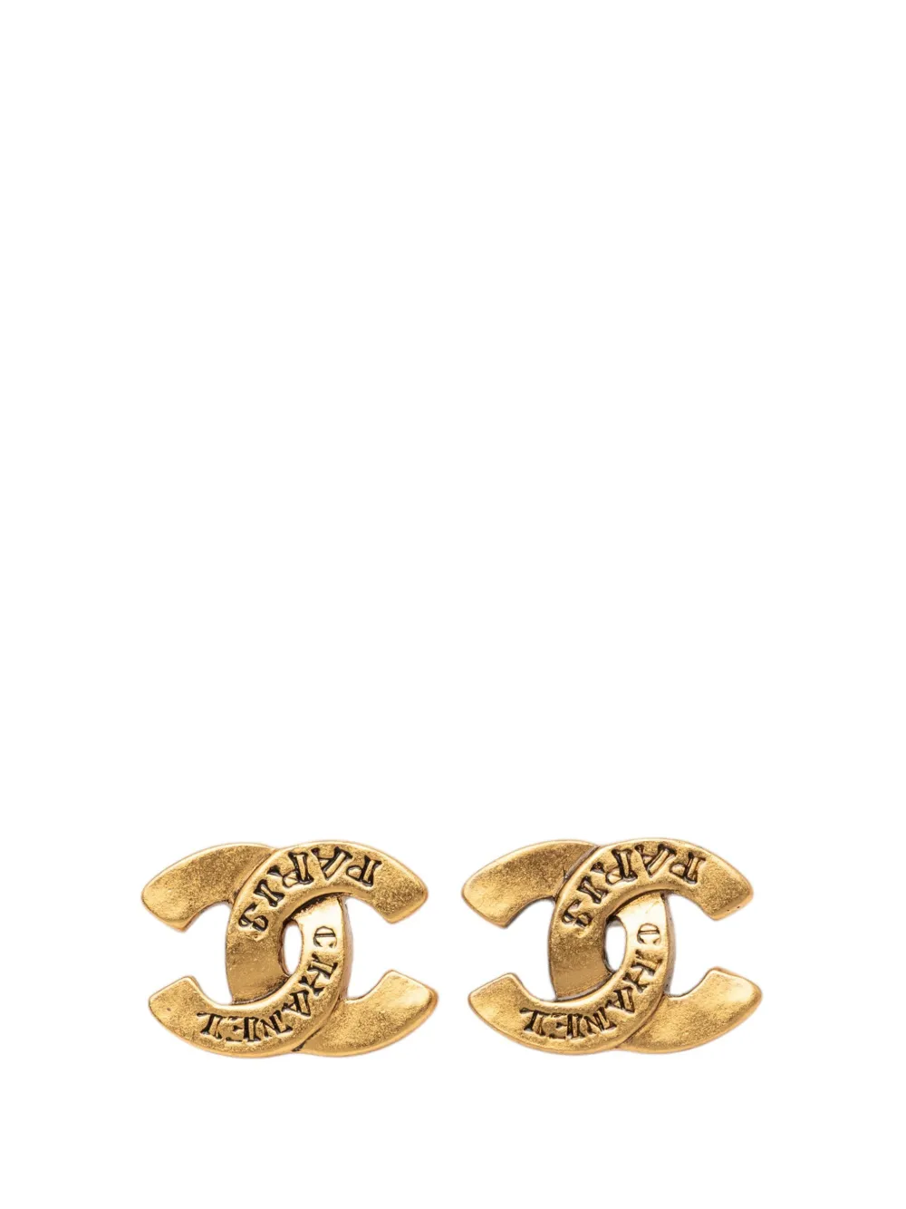 CHANEL Pre-Owned 1999 CC Gold Plated Bullet Back Earrings costume earrings - Oro