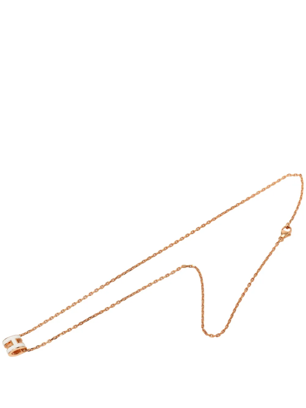 Hermès Pre-Owned 2010-2026 Rose Gold Plated Enamel Mini Pop H Pendant Necklace costume necklace - Rosa