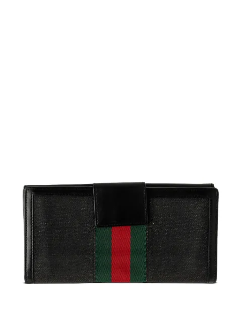 Gucci Pre-Owned cartera Web Continental larga de piel y lona 2000-2015
