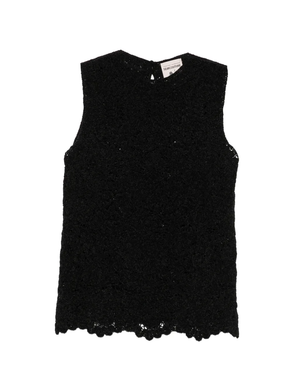 Semicouture round-neck vest - Nero