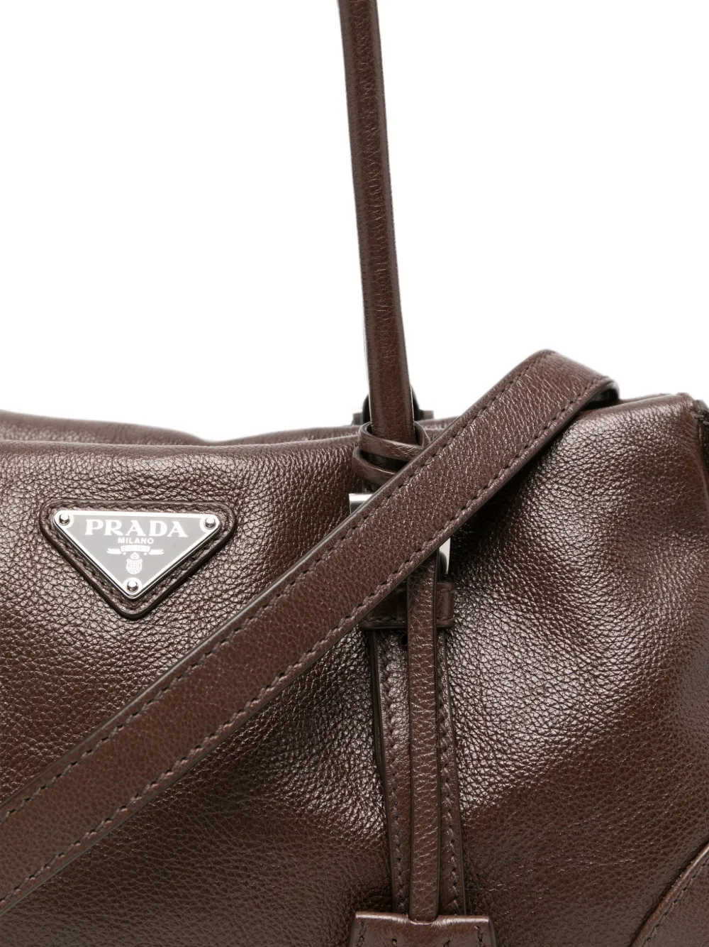 Prada Medium Karin antieke leren shopper Bruin